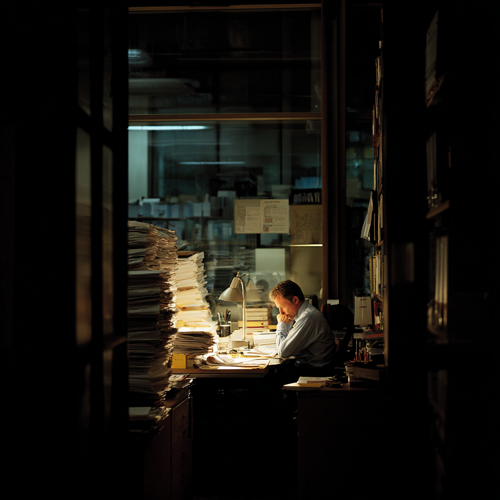 Boss shadow and workers, misclassification theme